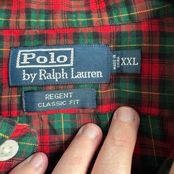 Polo Ralph Lauren Red and Green Plaid Shirt - Picture 3 of 4